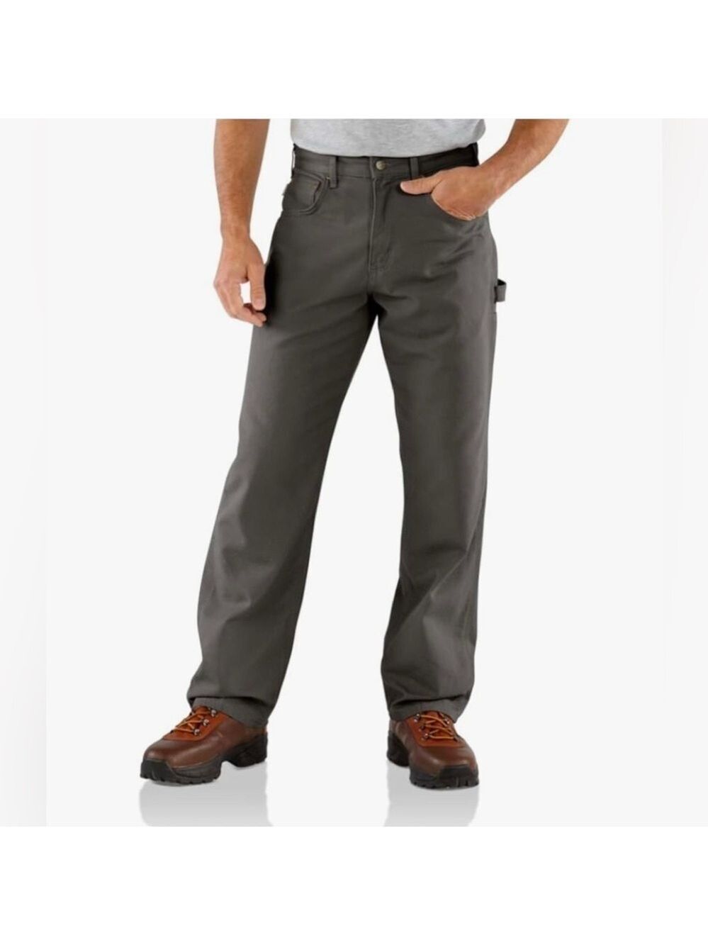 Carhartt Mens Loose Fit Five Pocket Canvas Carpenter Pant Charcoal Size 40x32